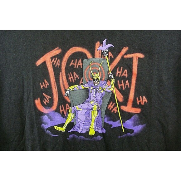 Joki Evil Joker T Shirt Vintage 90s Black Pre Shrunk Cotton Mens Size XL - Picture 3 of 4